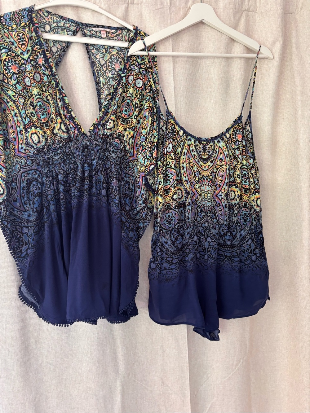 Victoria’s Secret 2 Pc Boho Paisley Romper & Kimono Cover Up Set Size S